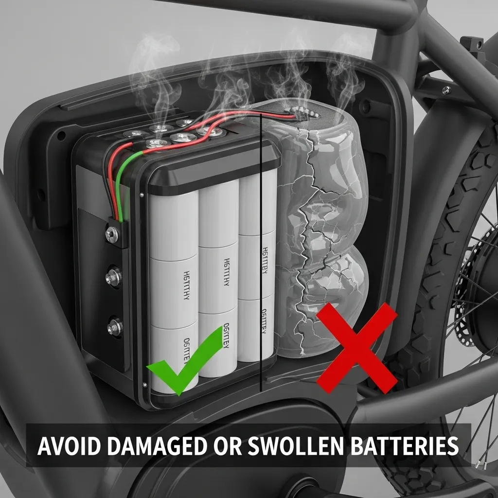 Avoid damaged or swollen batteries